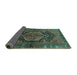 Sideview of Persian Turquoise Traditional Rug, tr183turq