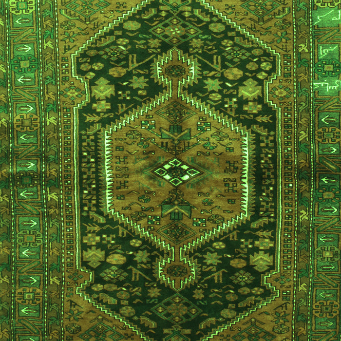 Serging Thickness of Machine Washable Persian Green Traditional Area Rugs, wshtr183grn