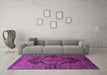 Machine Washable Persian Purple Traditional Area Rugs in a Living Room, wshtr183pur