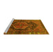 Sideview of Machine Washable Persian Yellow Traditional Rug, wshtr183yw