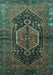 Machine Washable Persian Turquoise Traditional Area Rugs, wshtr183turq