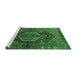 Sideview of Machine Washable Persian Emerald Green Traditional Area Rugs, wshtr183emgrn