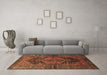 Machine Washable Persian Brown Traditional Rug in a Living Room,, wshtr183brn