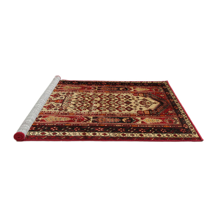 Sideview of Machine Washable Traditional Chocolate Brown Rug, wshtr1840