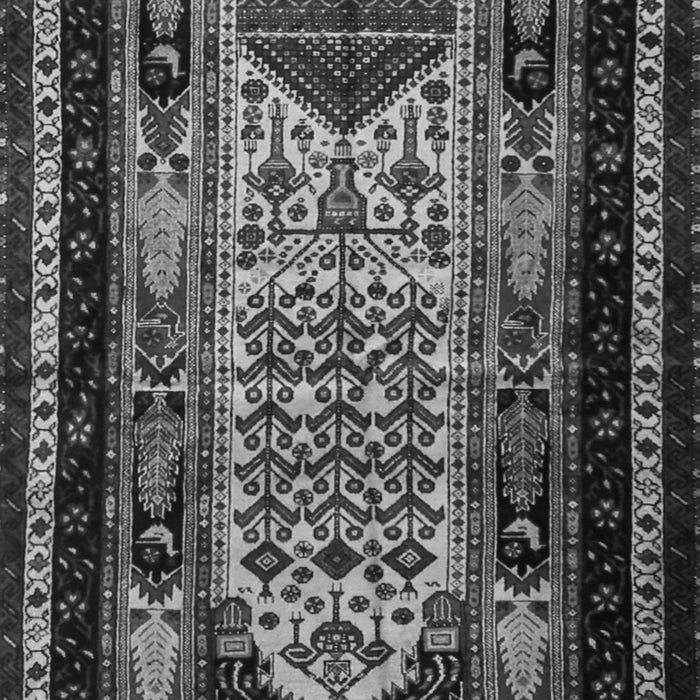 Serging Thickness of Machine Washable Persian Gray Traditional Rug, wshtr1840gry