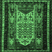 Square Machine Washable Persian Emerald Green Traditional Area Rugs, wshtr1840emgrn