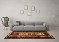 Machine Washable Persian Brown Traditional Rug, wshtr1840brn