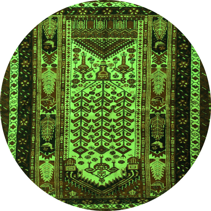 Square Persian Green Traditional Rug, tr1840grn