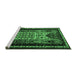 Sideview of Machine Washable Persian Emerald Green Traditional Area Rugs, wshtr1840emgrn