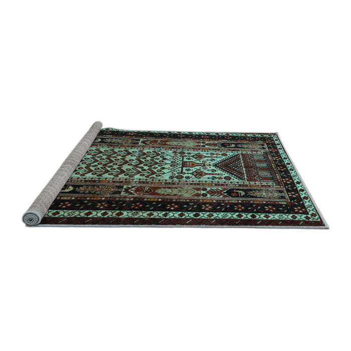 Sideview of Machine Washable Persian Light Blue Traditional Rug, wshtr1840lblu