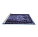 Sideview of Machine Washable Persian Blue Traditional Rug, wshtr1840blu