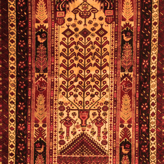 Serging Thickness of Machine Washable Persian Orange Traditional Area Rugs, wshtr1840org
