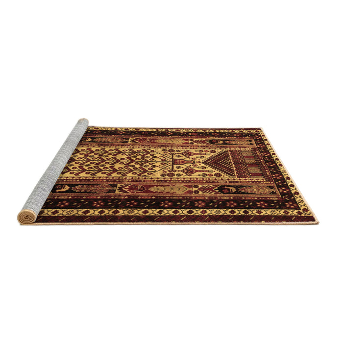Sideview of Machine Washable Persian Brown Traditional Rug, wshtr1840brn