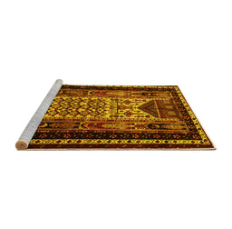 Sideview of Machine Washable Persian Yellow Traditional Rug, wshtr1840yw