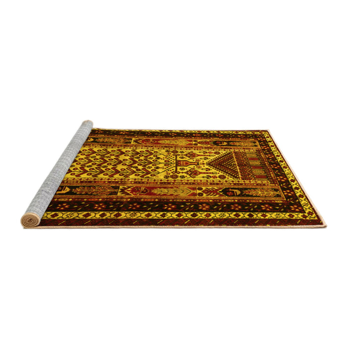 Sideview of Machine Washable Persian Yellow Traditional Rug, wshtr1840yw