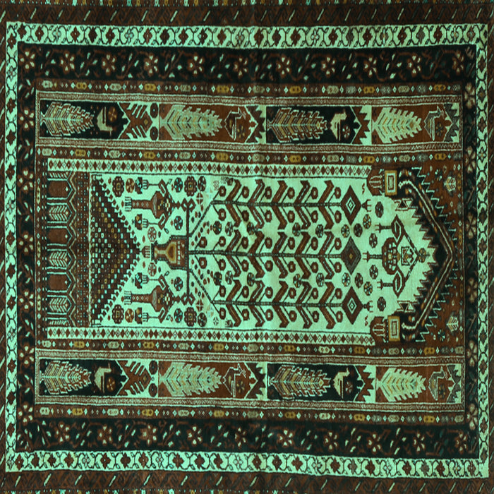 Square Persian Turquoise Traditional Rug, tr1840turq
