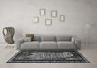 Machine Washable Persian Gray Traditional Rug in a Living Room,, wshtr1840gry