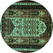 Round Persian Turquoise Traditional Rug, tr1840turq