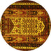 Round Persian Yellow Traditional Rug, tr1840yw