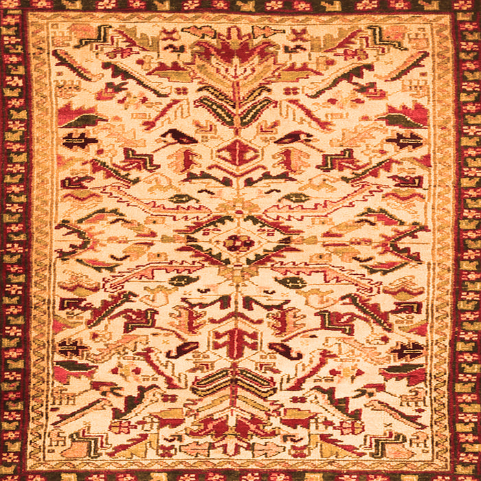 Serging Thickness of Animal Orange Traditional Rug, tr1841org