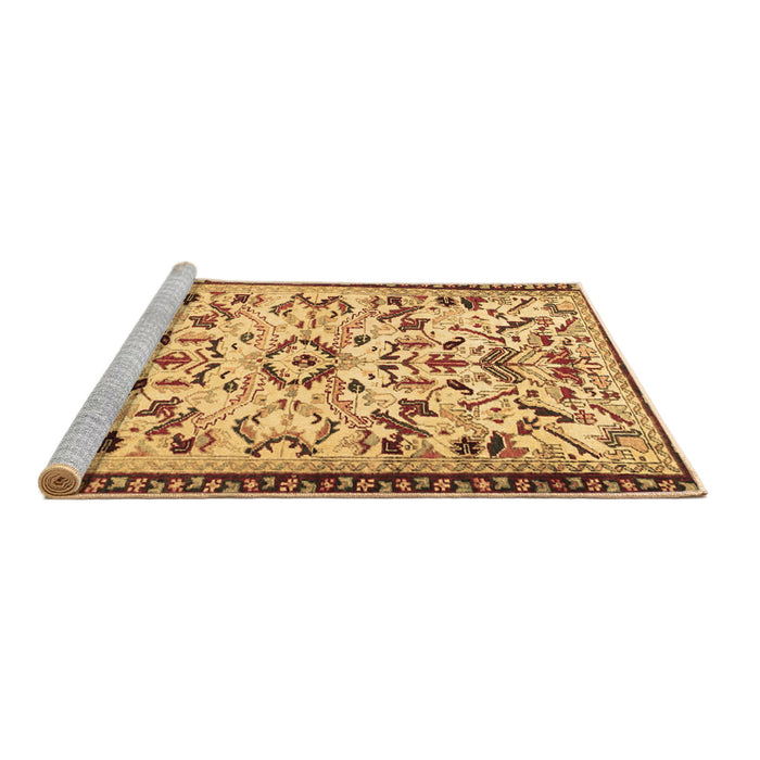 Sideview of Machine Washable Animal Brown Traditional Rug, wshtr1841brn