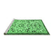 Sideview of Machine Washable Animal Emerald Green Traditional Area Rugs, wshtr1841emgrn