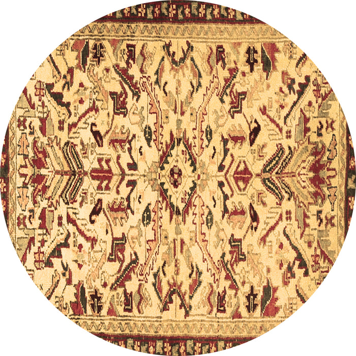 Round Machine Washable Animal Brown Traditional Rug, wshtr1841brn