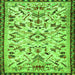 Serging Thickness of Animal Green Traditional Rug, tr1841grn