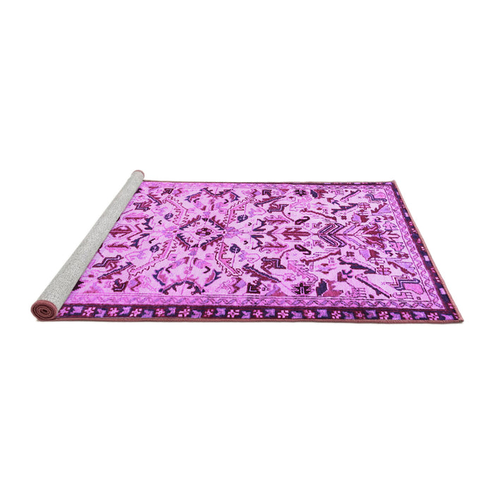 Sideview of Machine Washable Animal Purple Traditional Area Rugs, wshtr1841pur