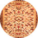 Square Animal Orange Traditional Rug, tr1841org