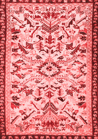 Animal Red Traditional Rug, tr1841red