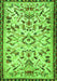 Serging Thickness of Machine Washable Animal Green Traditional Area Rugs, wshtr1841grn