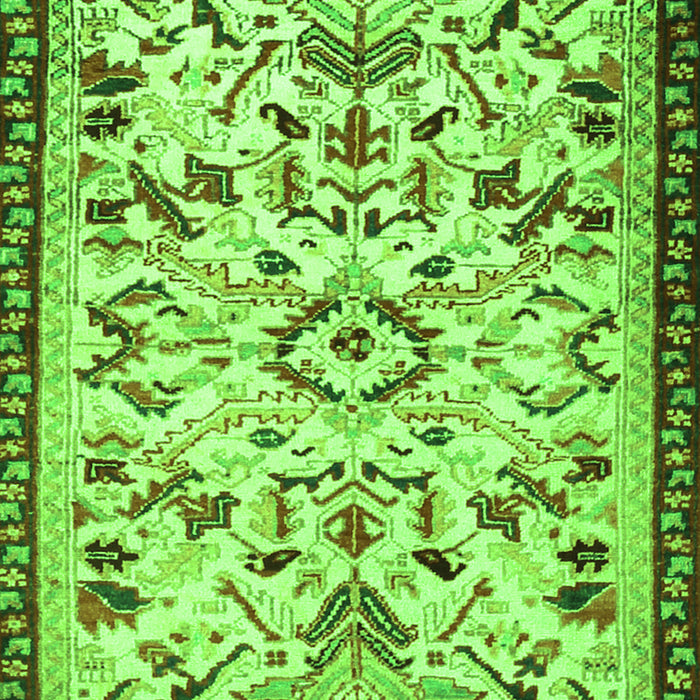 Serging Thickness of Machine Washable Animal Green Traditional Area Rugs, wshtr1841grn