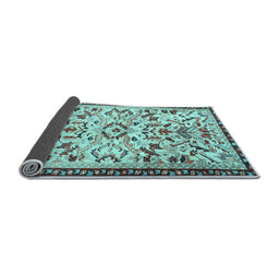 Sideview of Animal Light Blue Traditional Rug, tr1841lblu