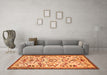 Machine Washable Animal Orange Traditional Area Rugs in a Living Room, wshtr1841org