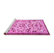 Sideview of Machine Washable Animal Pink Traditional Rug, wshtr1841pnk