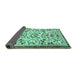 Sideview of Animal Turquoise Traditional Rug, tr1841turq