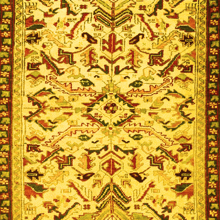 Machine Washable Animal Yellow Traditional Rug, wshtr1841yw