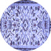 Round Machine Washable Animal Blue Traditional Rug, wshtr1841blu