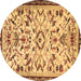 Round Animal Brown Traditional Rug, tr1841brn