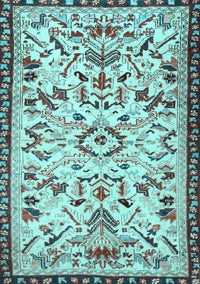 Animal Light Blue Traditional Rug, tr1841lblu