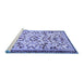 Sideview of Machine Washable Animal Blue Traditional Rug, wshtr1841blu