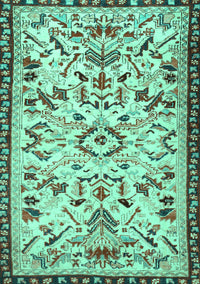 Animal Turquoise Traditional Rug, tr1841turq