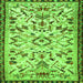 Round Machine Washable Animal Green Traditional Area Rugs, wshtr1841grn