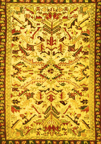 Animal Yellow Traditional Rug, tr1841yw