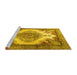 Sideview of Machine Washable Persian Yellow Traditional Rug, wshtr1842yw