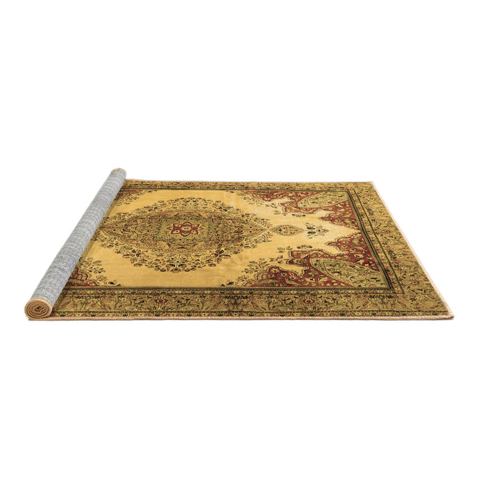Sideview of Machine Washable Persian Brown Traditional Rug, wshtr1842brn