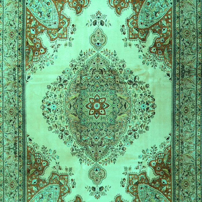 Machine Washable Persian Turquoise Traditional Area Rugs, wshtr1842turq