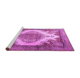 Sideview of Machine Washable Persian Purple Traditional Area Rugs, wshtr1842pur