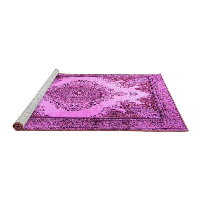 Sideview of Machine Washable Persian Purple Traditional Area Rugs, wshtr1842pur